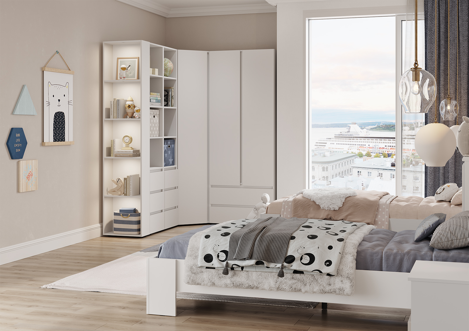 Хелен ШК 04 Шкаф угловой (50) белый