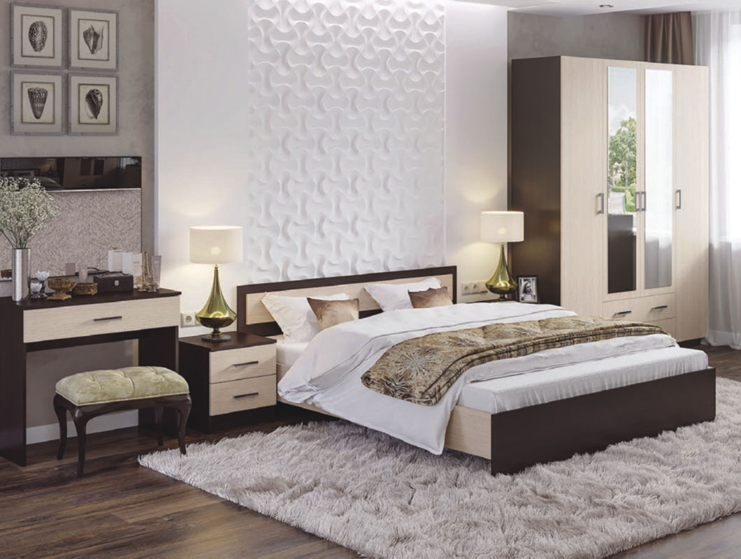 Кровать Гармония КР 601 1,6м (50) белф./венге