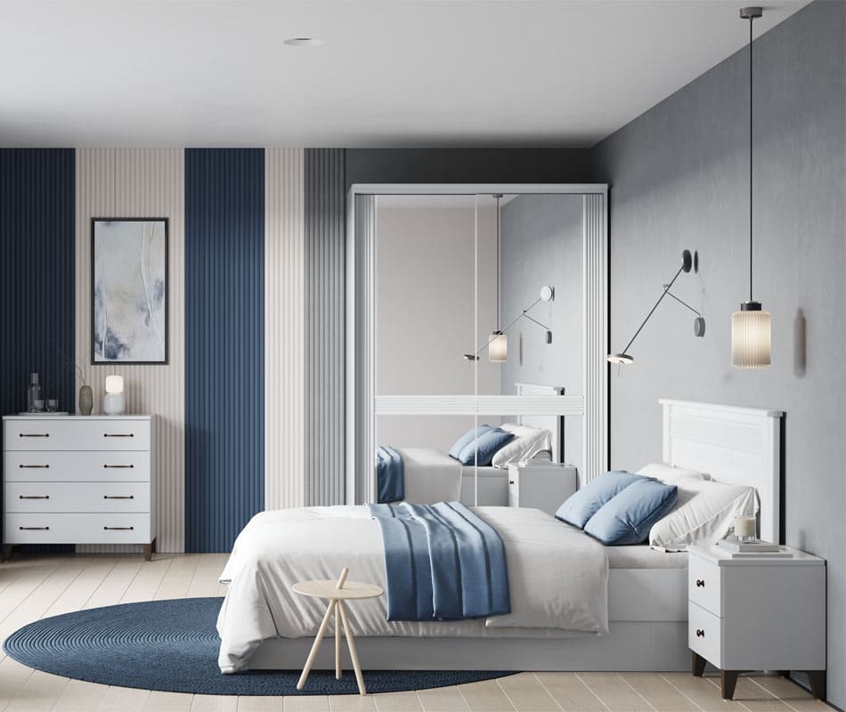 Диана белая Мод.Д3 Кровать лам.белый без ортопед. основания (спальное место 1600х2000)