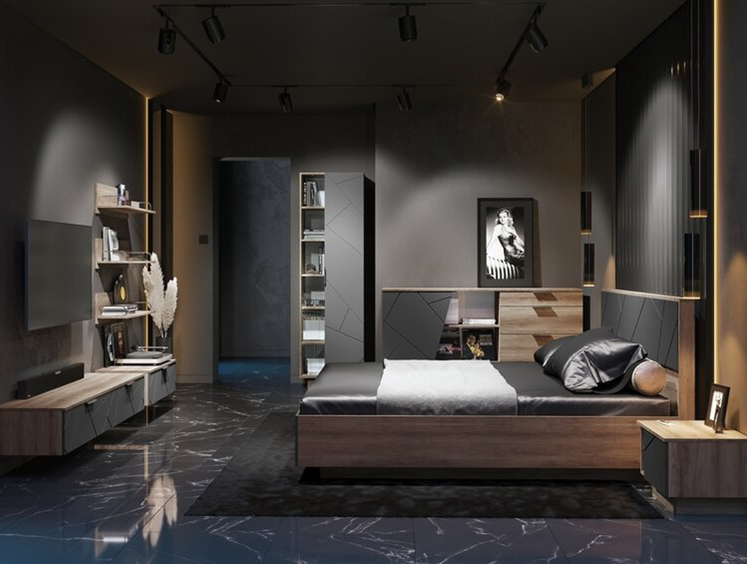 Даллас ПН 01 Пенал закрытый со стеклом (50) софт графит/дуб каньон Даллас ПН 01 Пенал закрытый со стеклом (50) софт графит/дуб каньон