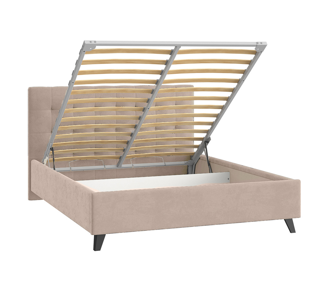 Кровать Эмили 1,6м (98) микровелюр капучино