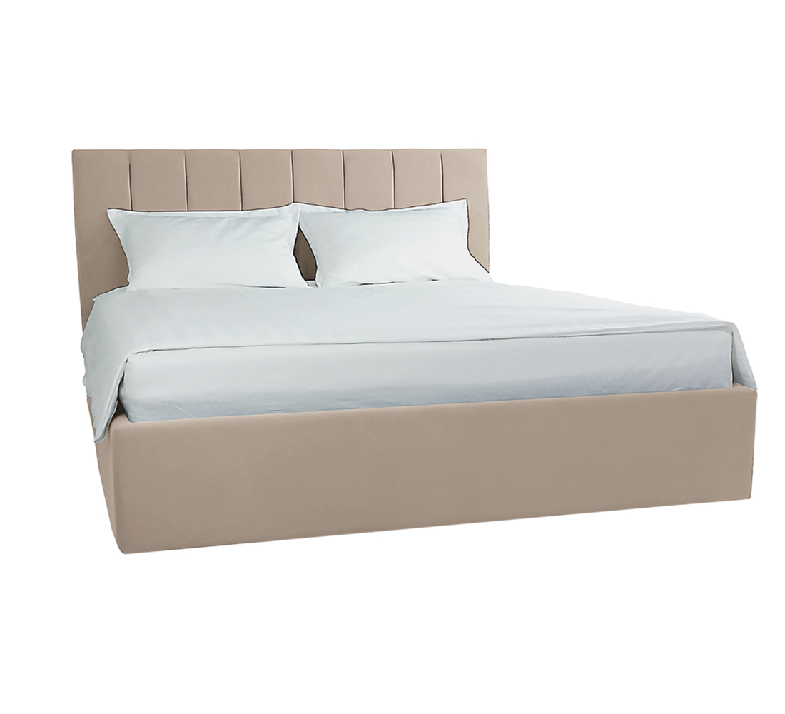 Кровать Милана 1,6м (27) настил микровелюр бежевый