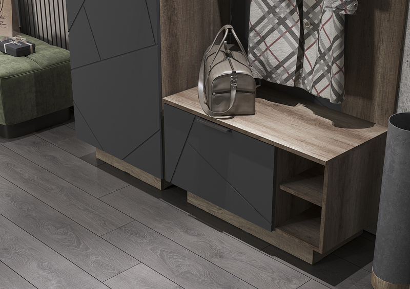 Даллас ВШ 01 Вешалка МДФ (50) софт графит/дуб каньон АКЦИЯ 9450 Даллас ВШ 01 Вешалка МДФ (50) софт графит/дуб каньон АКЦИЯ 9450