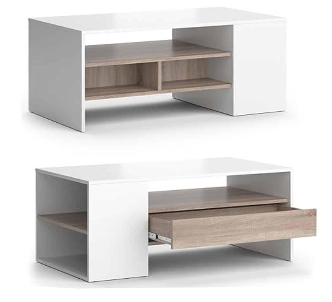 Стол с ящиком 114 (49) белый/сонома АКЦИЯ 4000