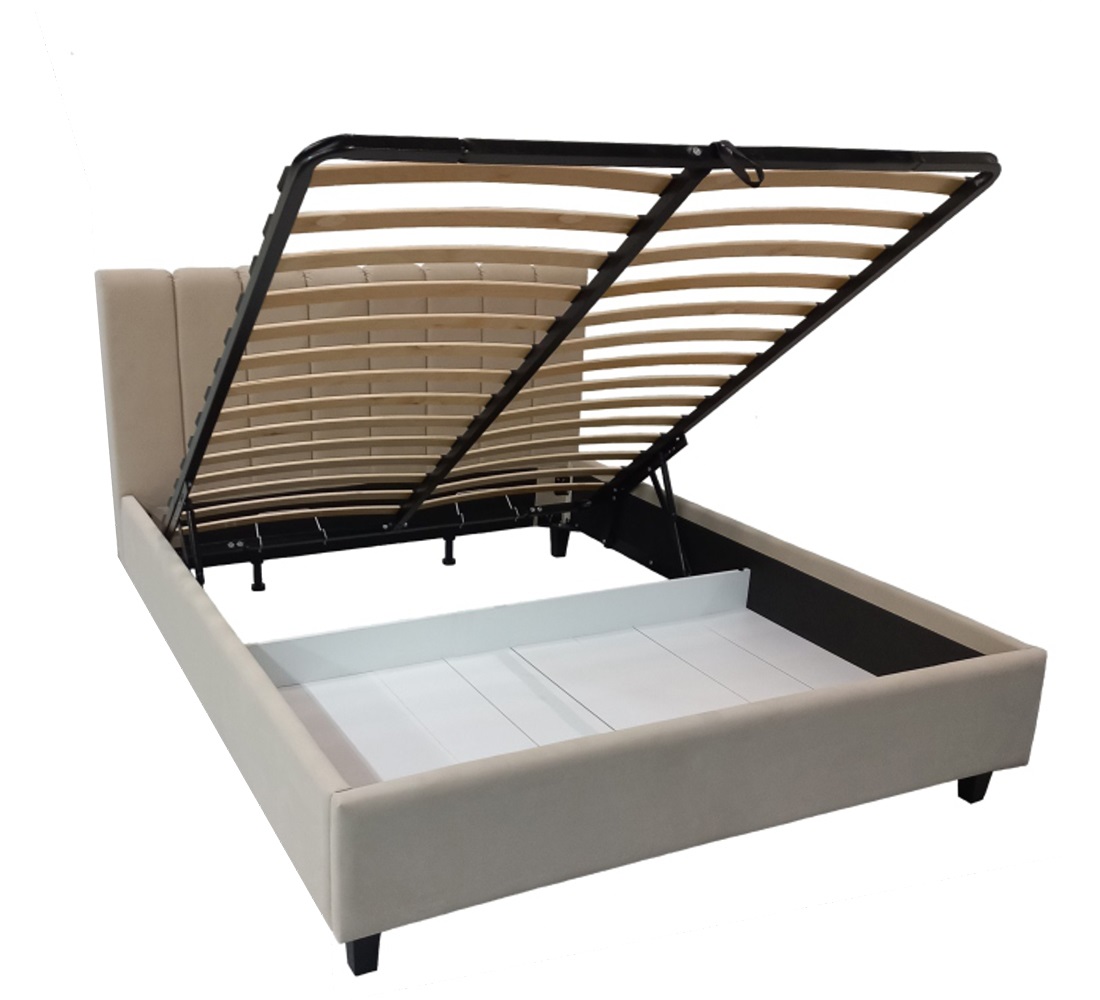 Кровать Диана 1,6м (27) ПМ на опорах, микровелюр бежевый