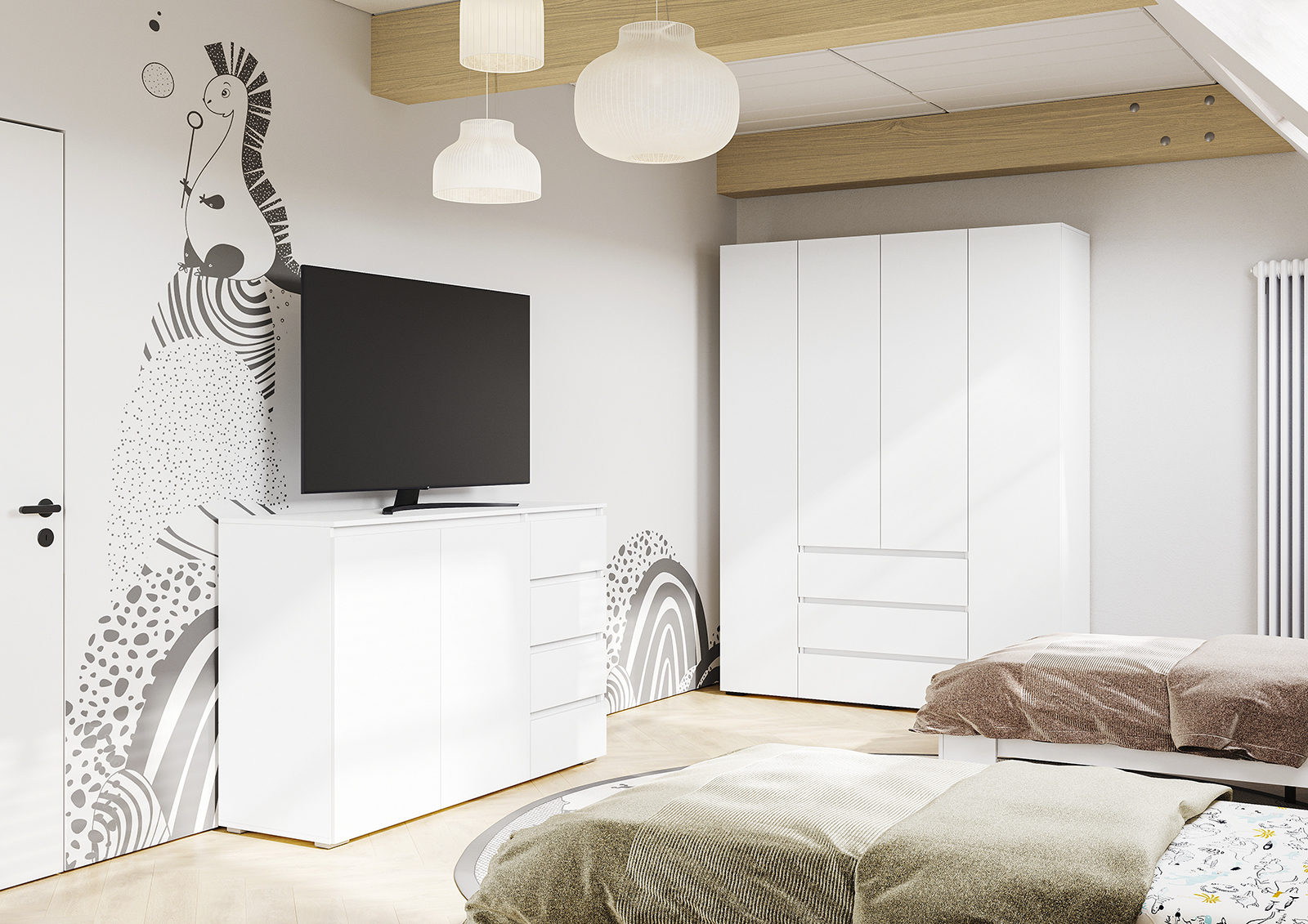 Хелен КМ 06 Комод 4 ящика (50) белый