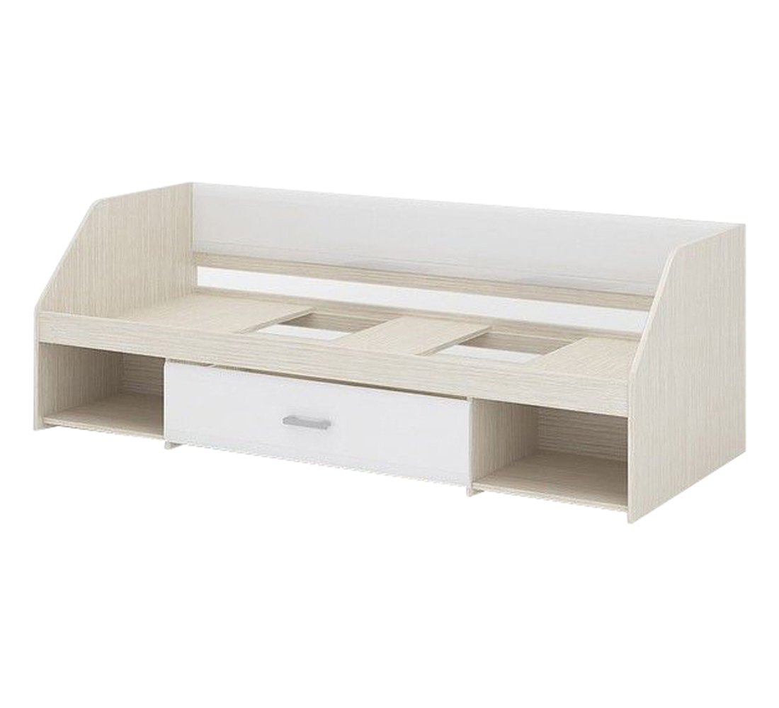 Кровать Симба 1-ярусн (50) бел. гл/белф.