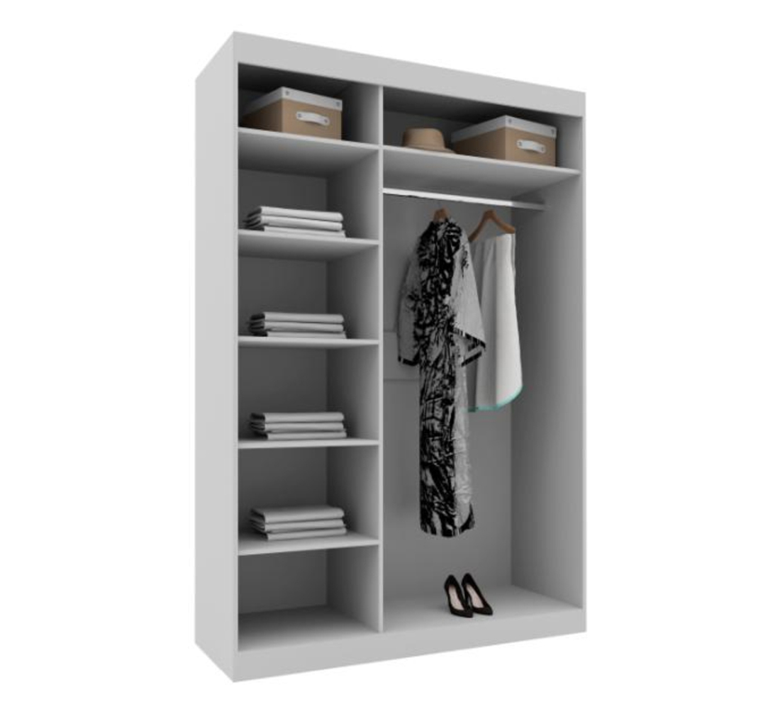 Джуна Мод.ДЖ-15 Шкаф для одежды ЛДСП серый (с зеркалом)