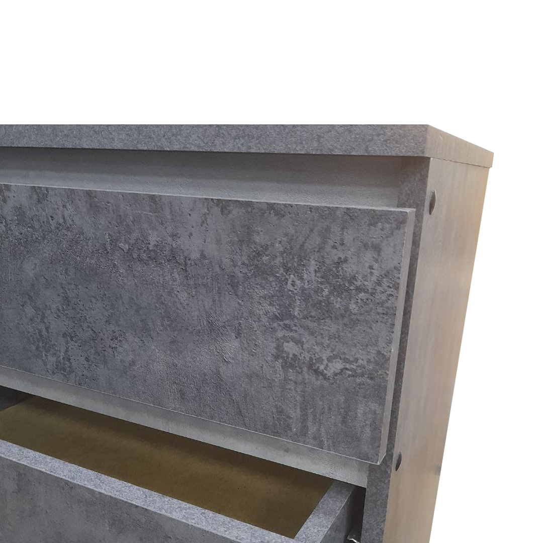 Комод №2 80см 4ящ. (77) цемент темно-светлый