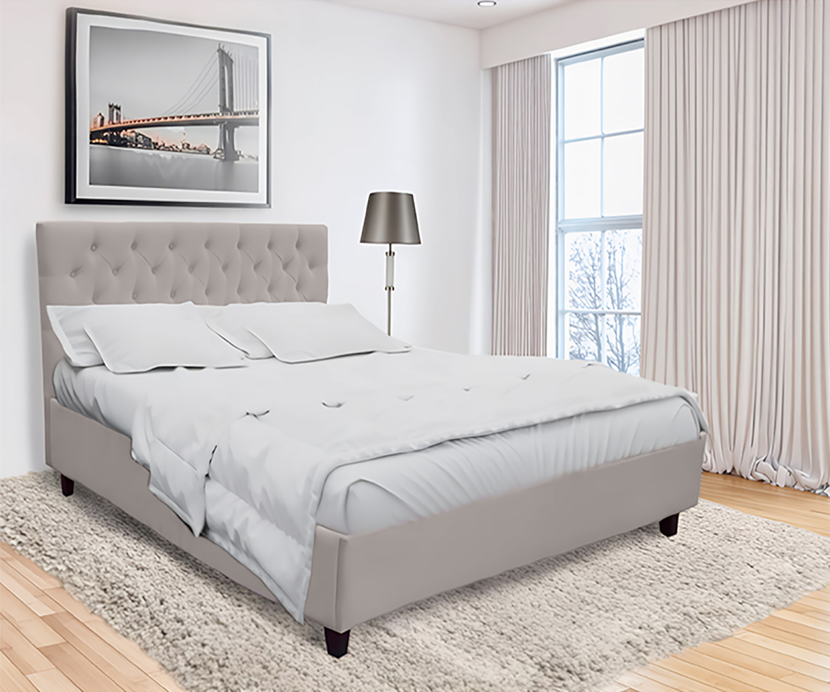 Кровать Глория 1,6м (27) Настил микровелюр бежевый