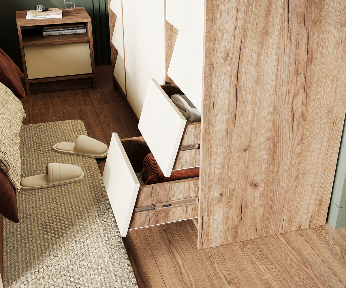 Рейн ШК 03 Шкаф 4-х ств (50) кашемир/дуб крафт табачный