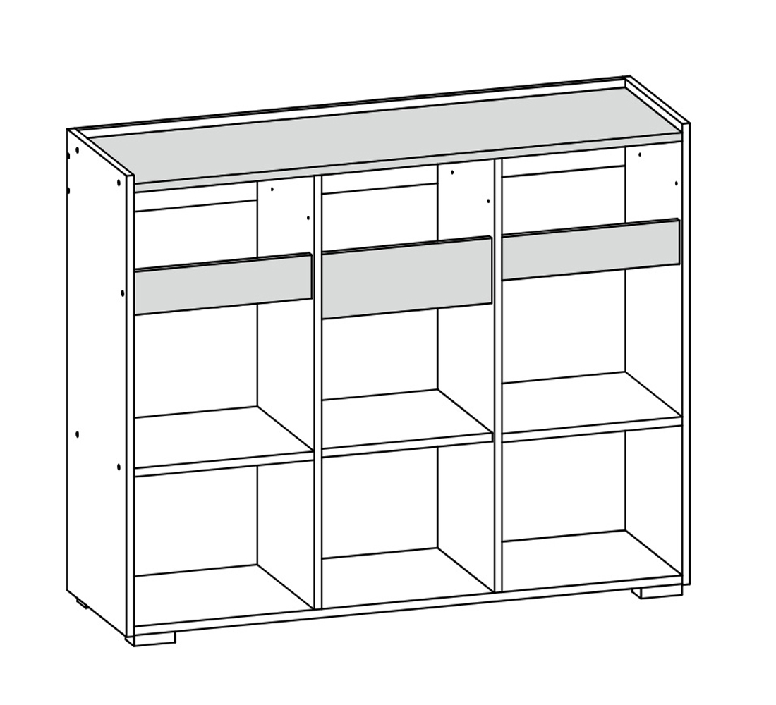 Комод Мика 1204 3ящ. (49) белый/белый-сонома АКЦИЯ 7850
