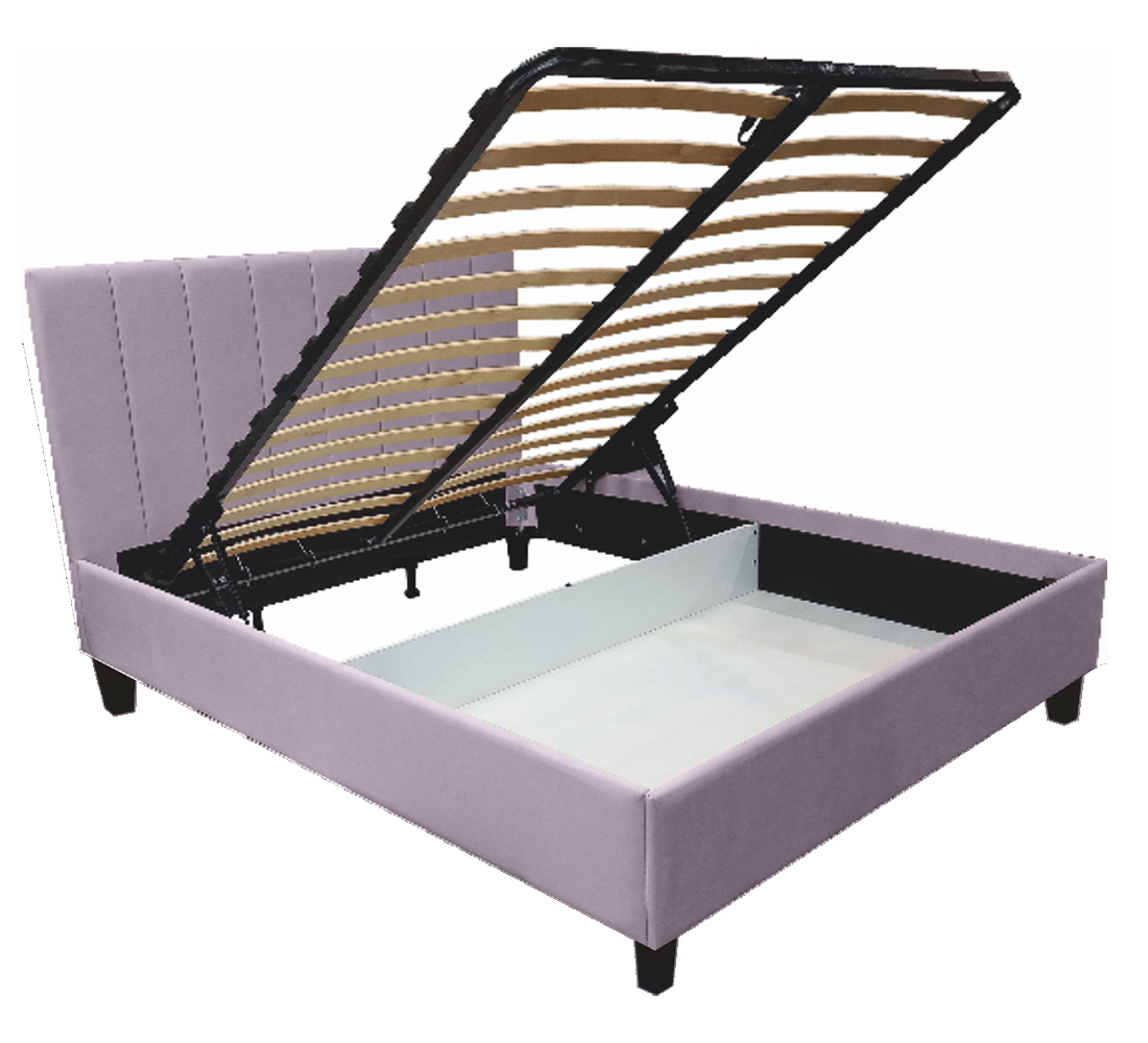 Кровать Милана 1,6м (27) ПМ на опорах, микровелюр дымчато-розовый