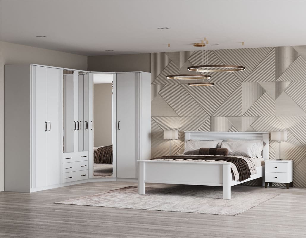 Диана белая Мод.Д5 Шкаф для одежды и белья лам.белый (5 полок + штанга)