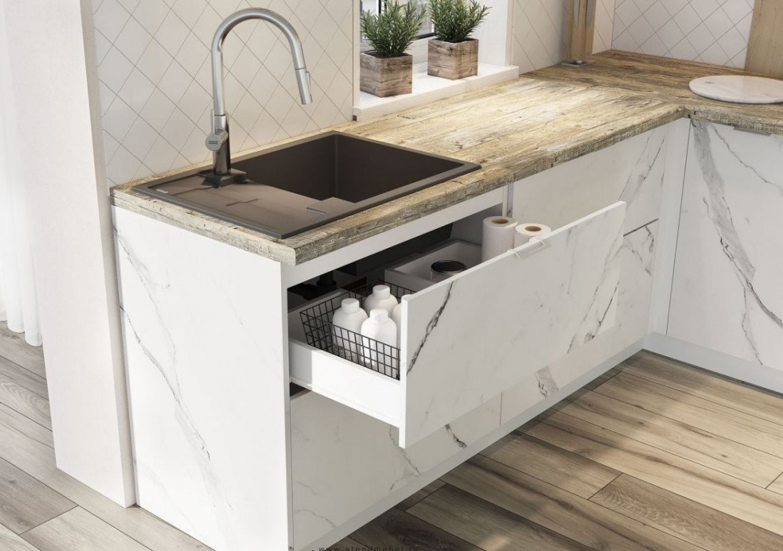 Ф85 Вивиан ШВГ 600; ШВГП 600 МДФ (50) мрамор белый Ф85 Вивиан ШВГ 600; ШВГП 600 МДФ (50) мрамор белый