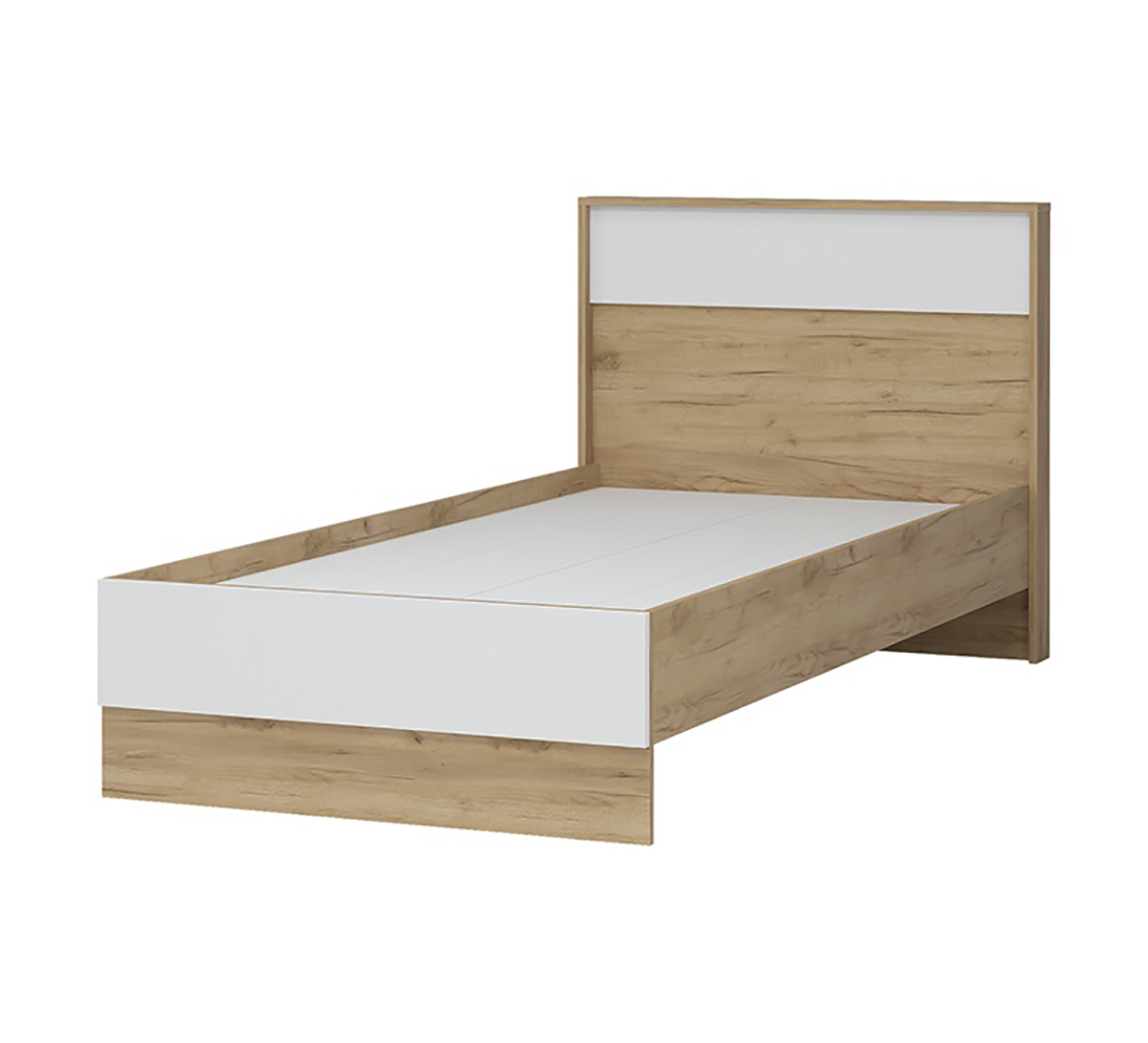 Ирис КР-01 Кровать 0,9х2,0 (50) дуб крафт золото/белый шагрень