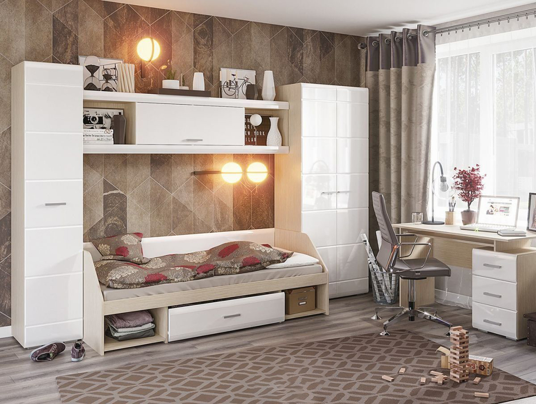 Надстройка кровати Симба (50) бел.гл./белф.