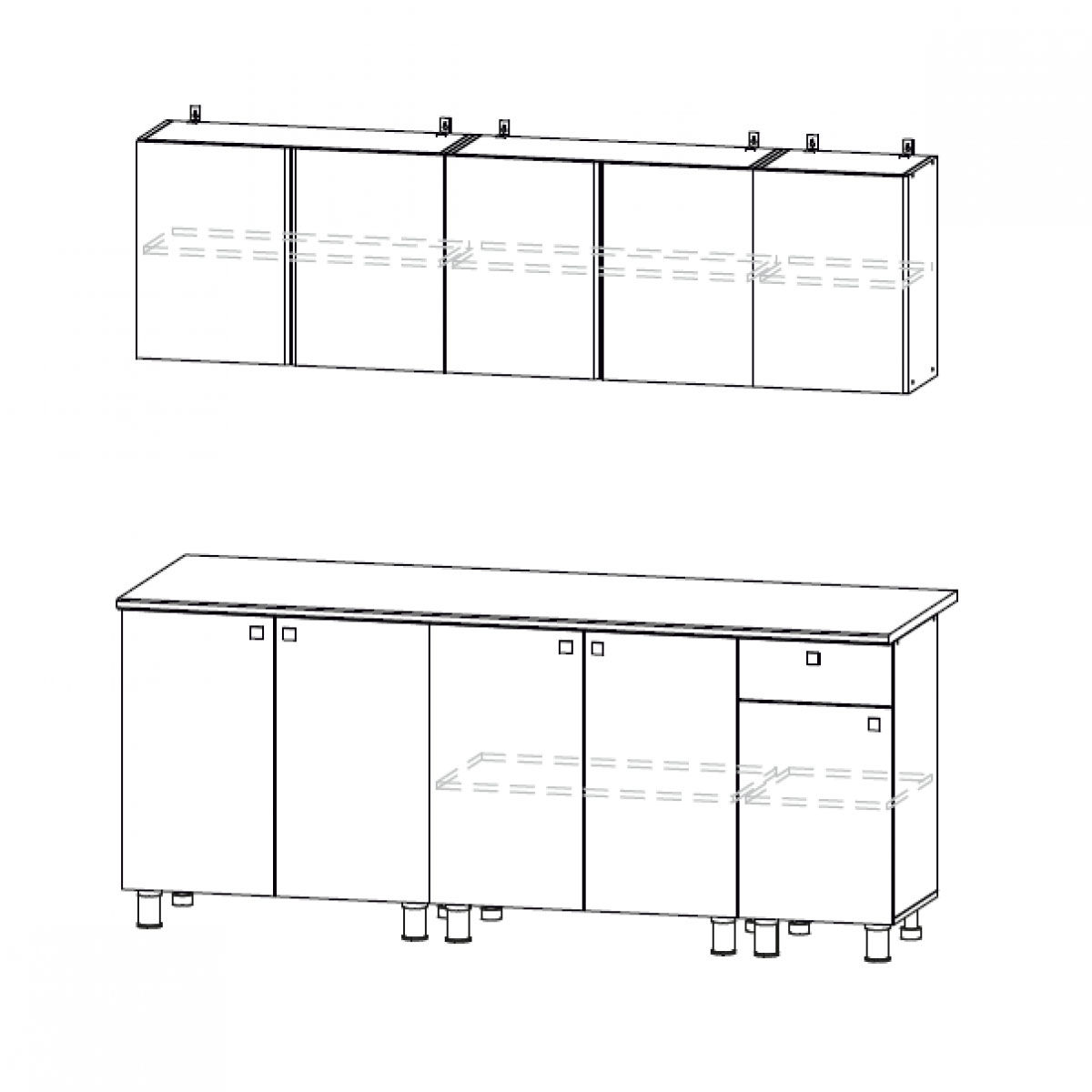 Кухня КГ-1 2,0м (99) белый/цемент светлый АКЦИЯ 19850