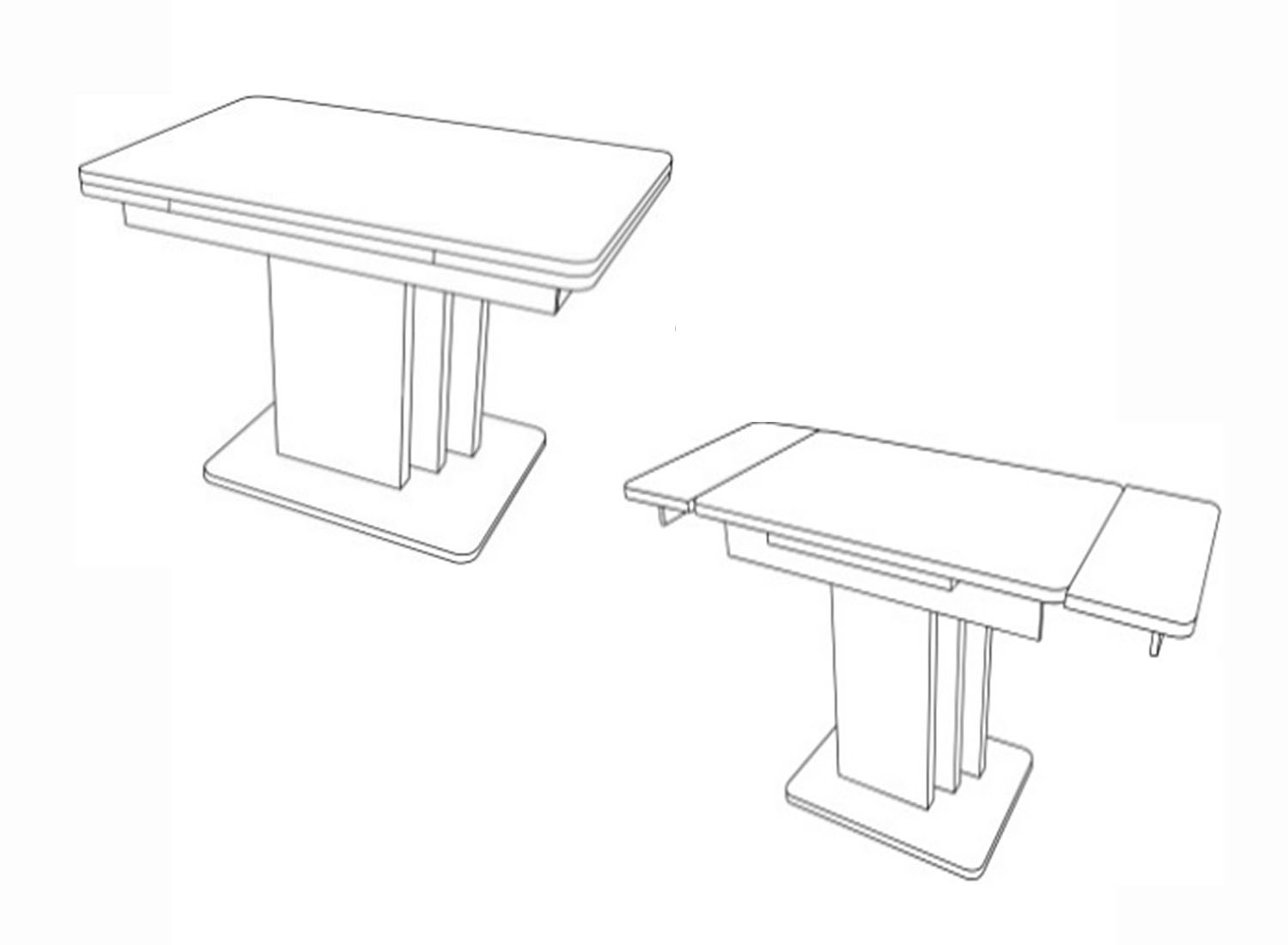 Стол Леон 700*1100 ЛДСП премиум (104) цемент светлый