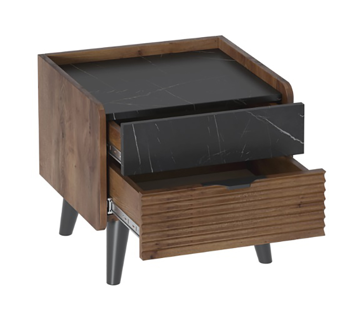 Браун Тумба прикроватная (02) таксония /мрамор Неро маркина 854 АКЦИЯ 3900