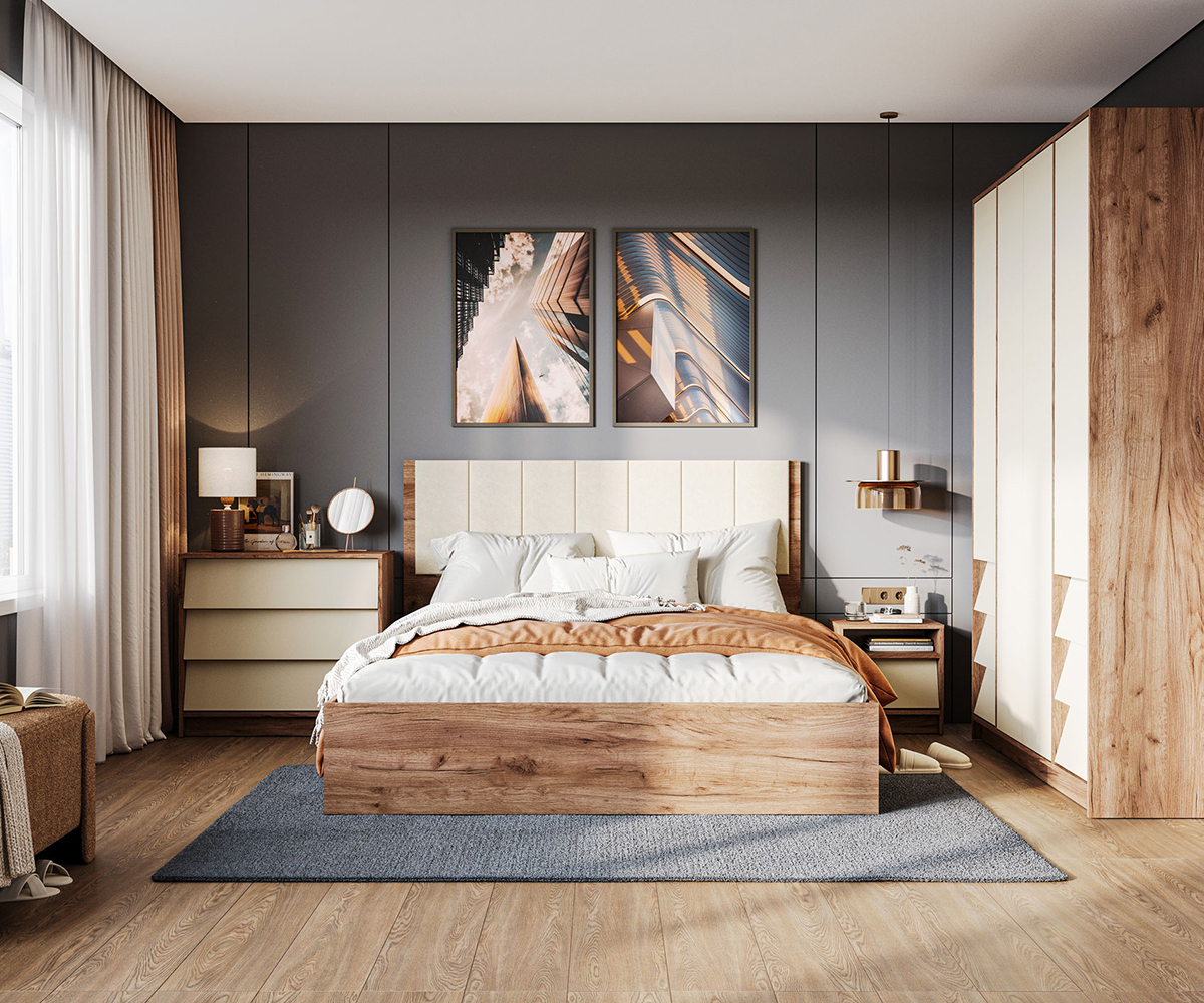 Рейн КМ 02 Комод 800 (50) кашемир/дуб крафт табачный