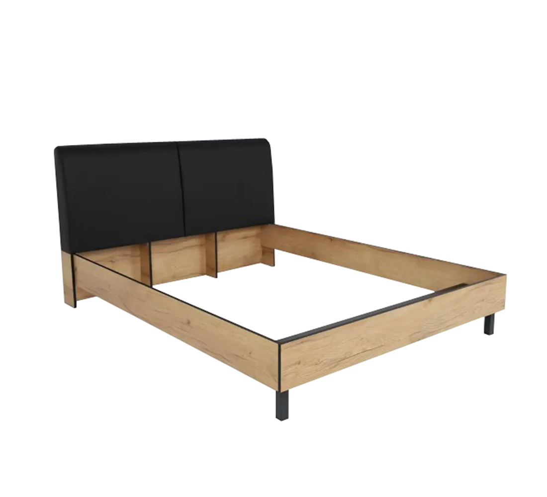 Кровать ЛОФТ-14 (14) (без ортопед.основания)люкса блэк (опора квадрат)