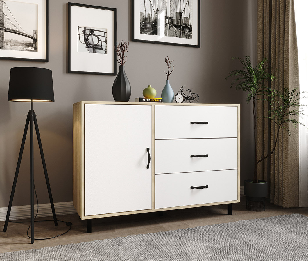 Комод 122 1204*870 (49) сонома/белый АКЦИЯ 8700