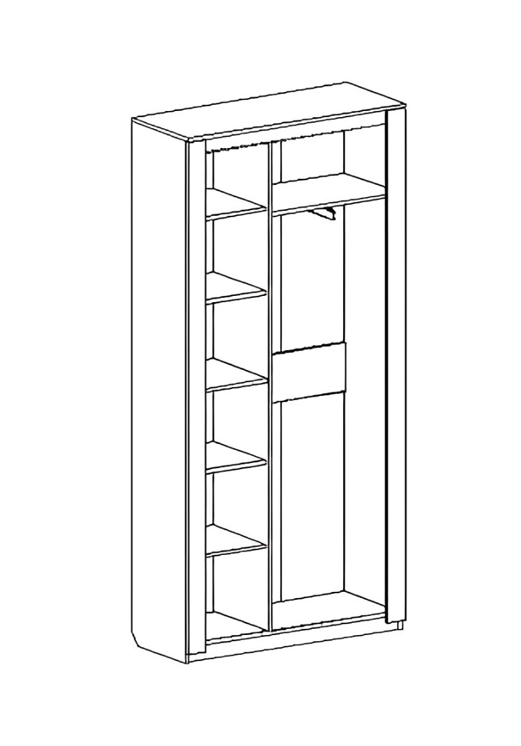 Элана гостиная шкаф 2 дв. (02) дуб сонома /дуб сонома светлый матовый