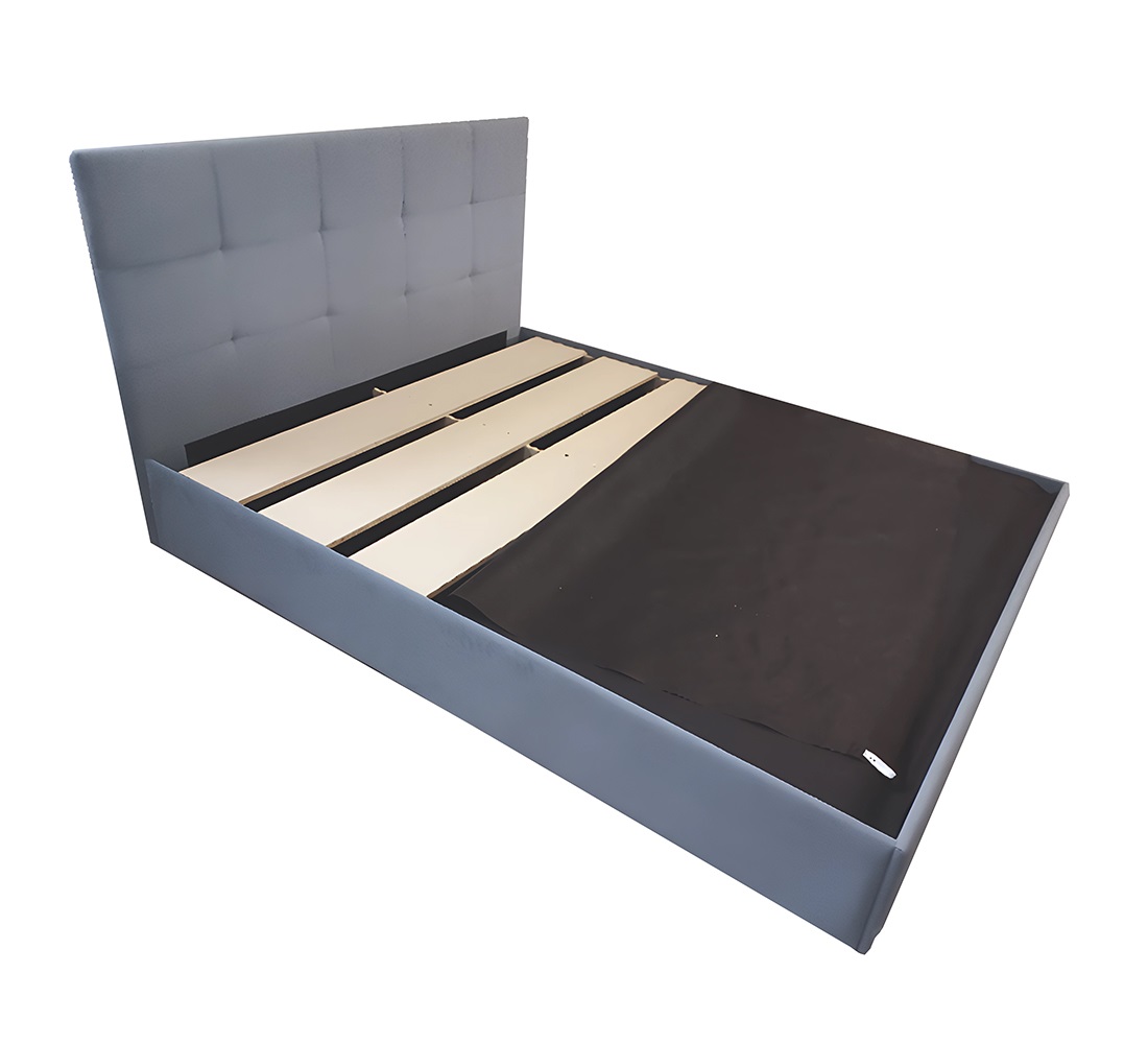 Кровать Сэнди 1,6м (27) Настил микровелюр серый