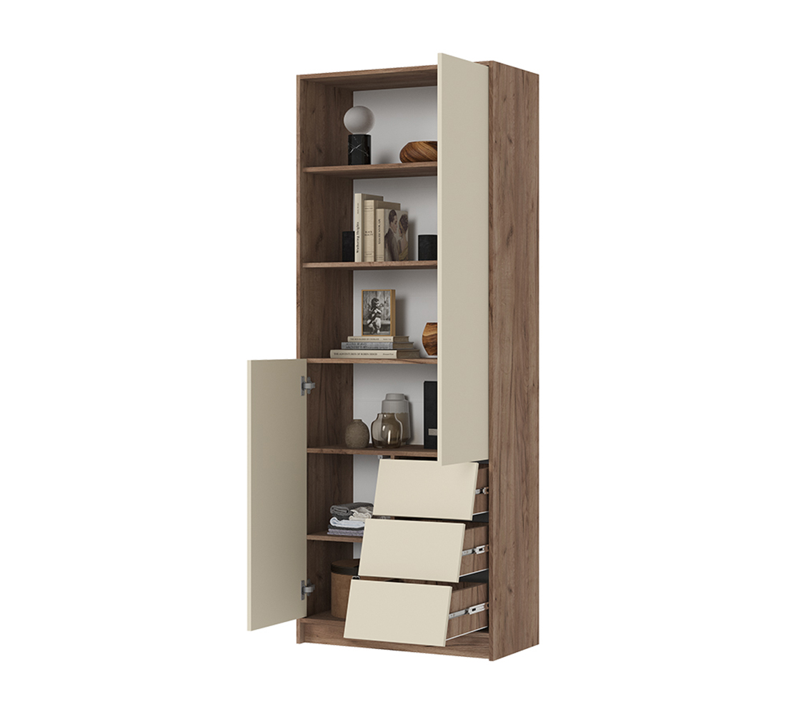 Рейн СТЛ 01 Стеллаж (50) кашемир/дуб крафт табачный