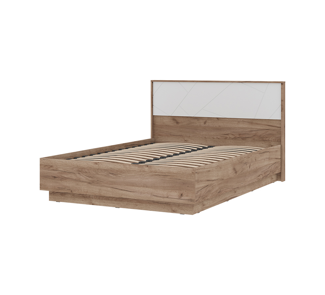 Орегон КР 01 Кровать 1,4*2,0 (50) белый супермат /дуб крафт  табачный