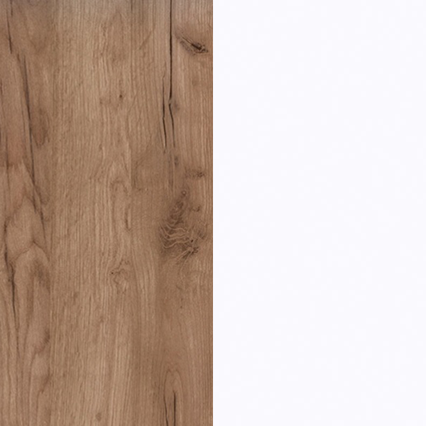 Орегон ШК 02 Шкаф 2-х ств. (50) белый супермат /дуб крафт  табачный