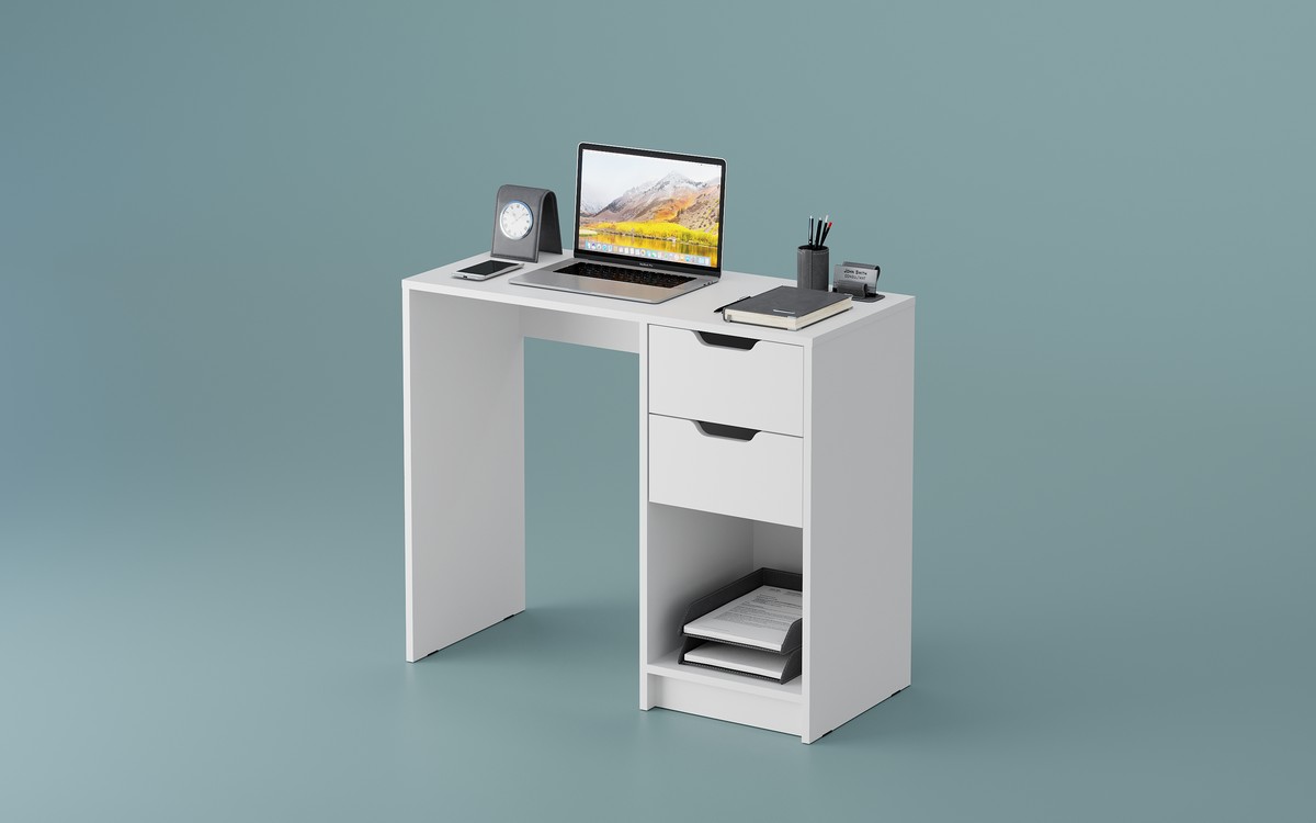 Стол письменный Лайт СП-001 2ящ. (83) белый