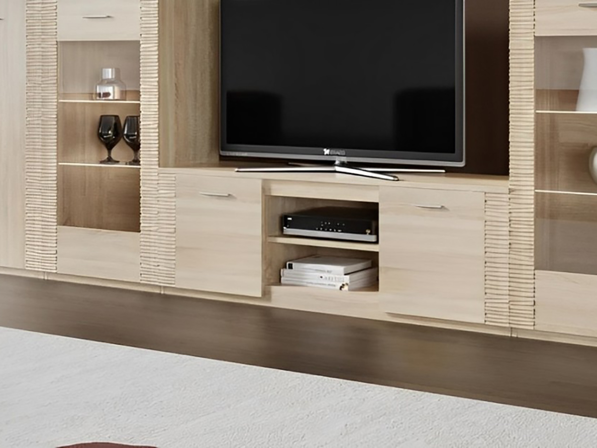 Элана тумба под ТВ (02) дуб сонома /дуб сонома светлый матовый