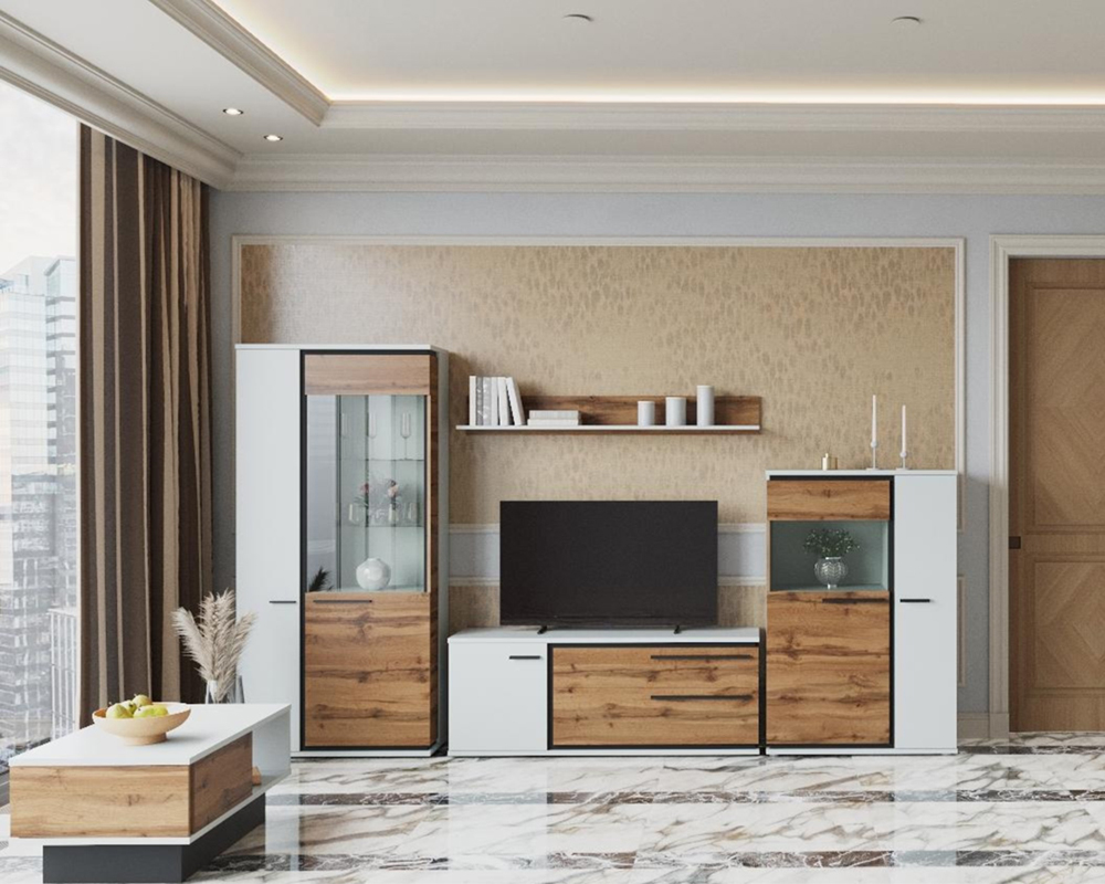 Риана Мод.РН11 Шкаф комбинированный лам дуб вотан/белый/графит Риана Мод.РН11 Шкаф комбинированный лам дуб вотан/белый/графит