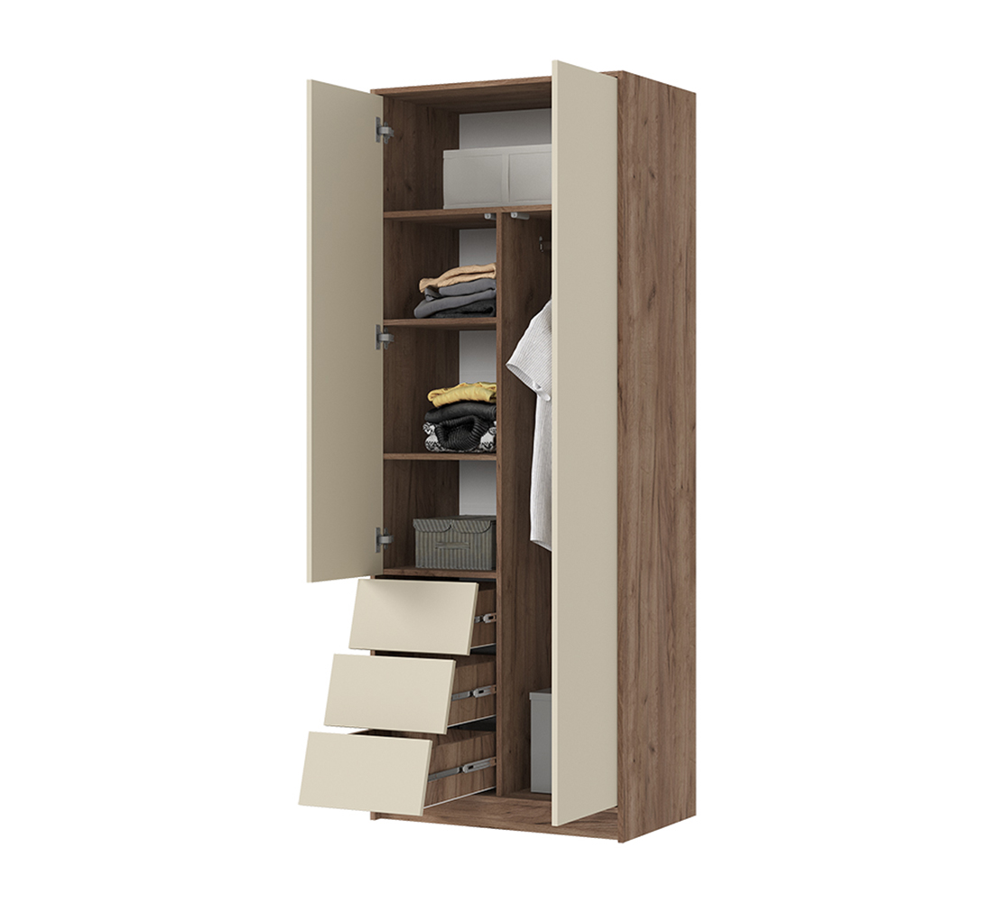 Рейн ШК 01 Шкаф 2-х ств (50) кашемир/дуб крафт табачный