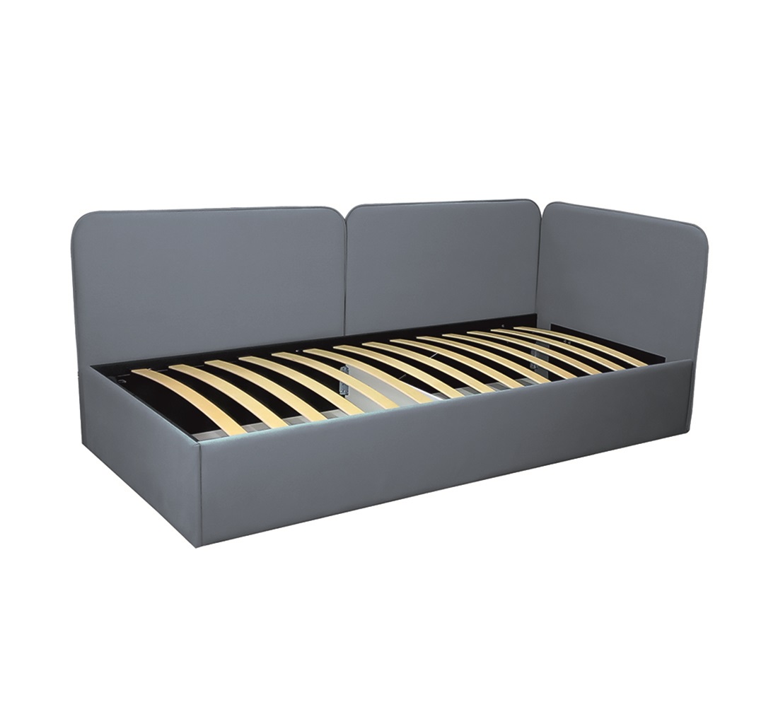 Кровать Томми 0,9м (27) ПМ микровелюр светло- серый