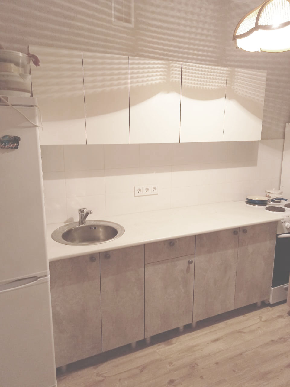 Кухня КГ-1 2,0м (99) белый/цемент светлый АКЦИЯ 19850