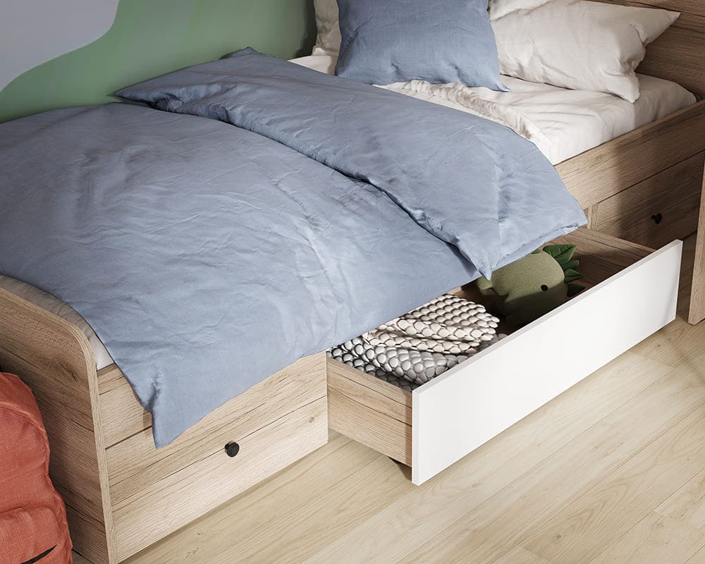 Киви ЯК-01 Ящик кроватный (50) белый/дуб делано