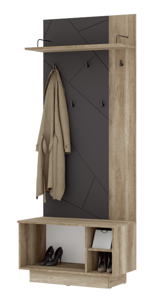 Даллас ВШ 01 Вешалка МДФ (50) софт графит/дуб каньон АКЦИЯ 9450 Даллас ВШ 01 Вешалка МДФ (50) софт графит/дуб каньон АКЦИЯ 9450