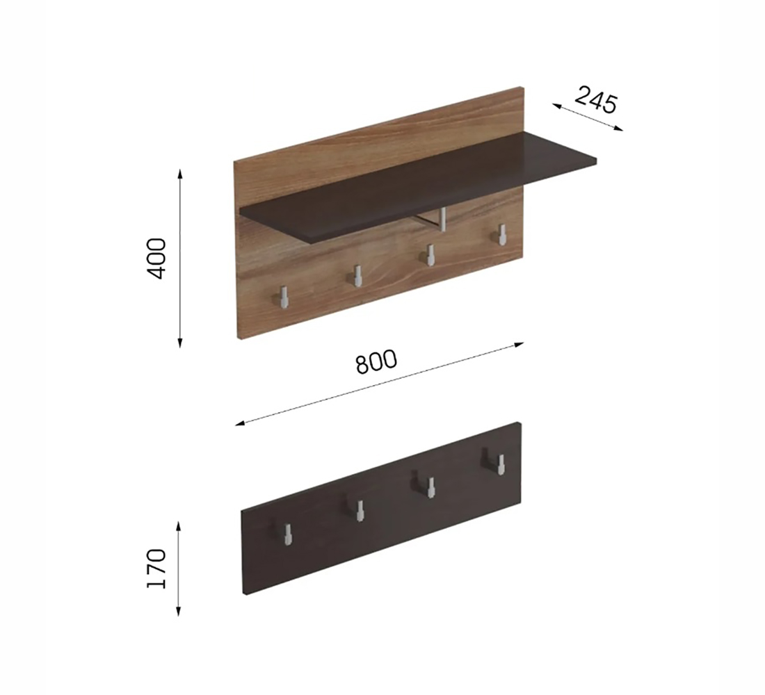 Вешалка Соренто (02) дуб стирлинг/ кофе структ.мат.