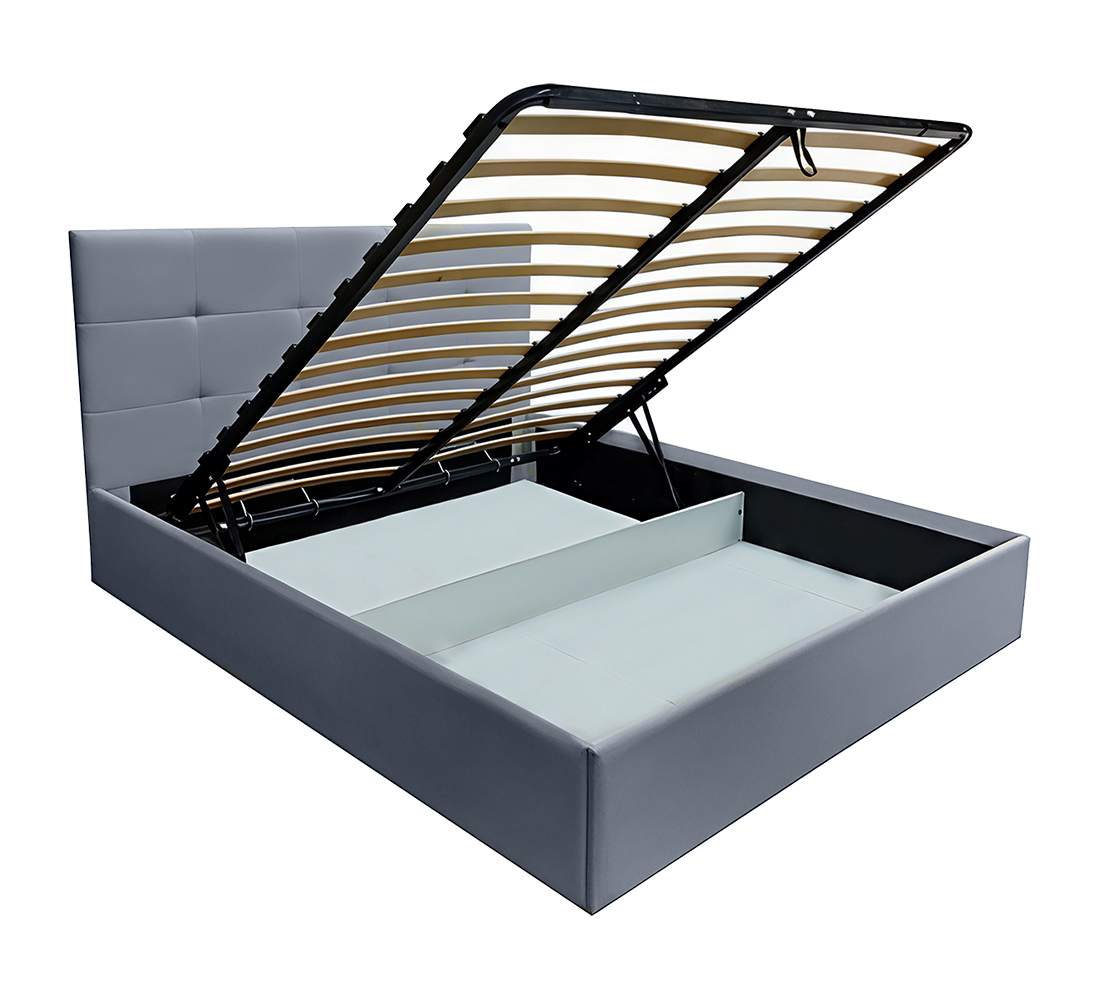 Кровать Сэнди 1,6м (27) ПМ микровелюр серый