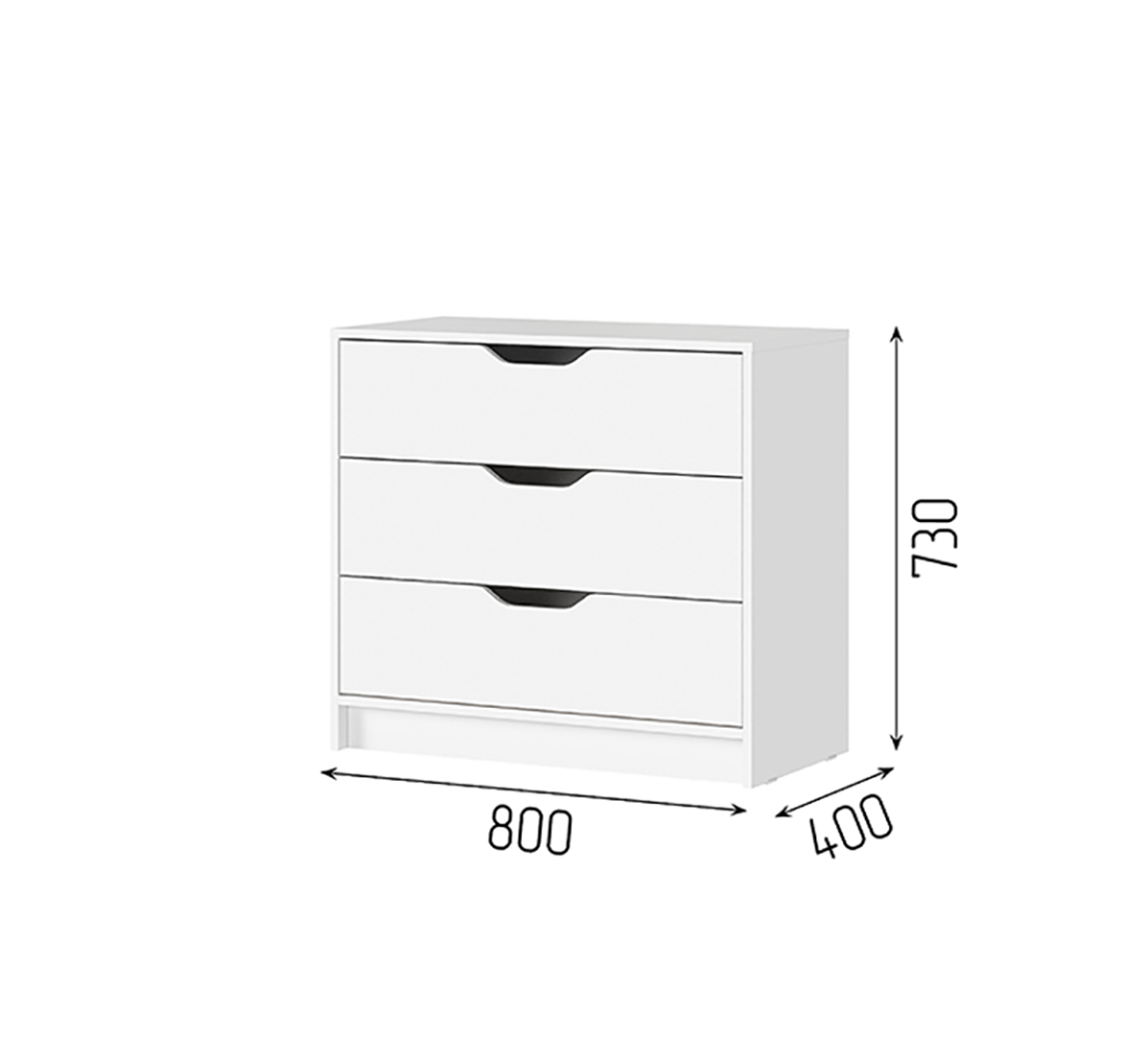 Руна КМ 01 Комод 800 (50) белый