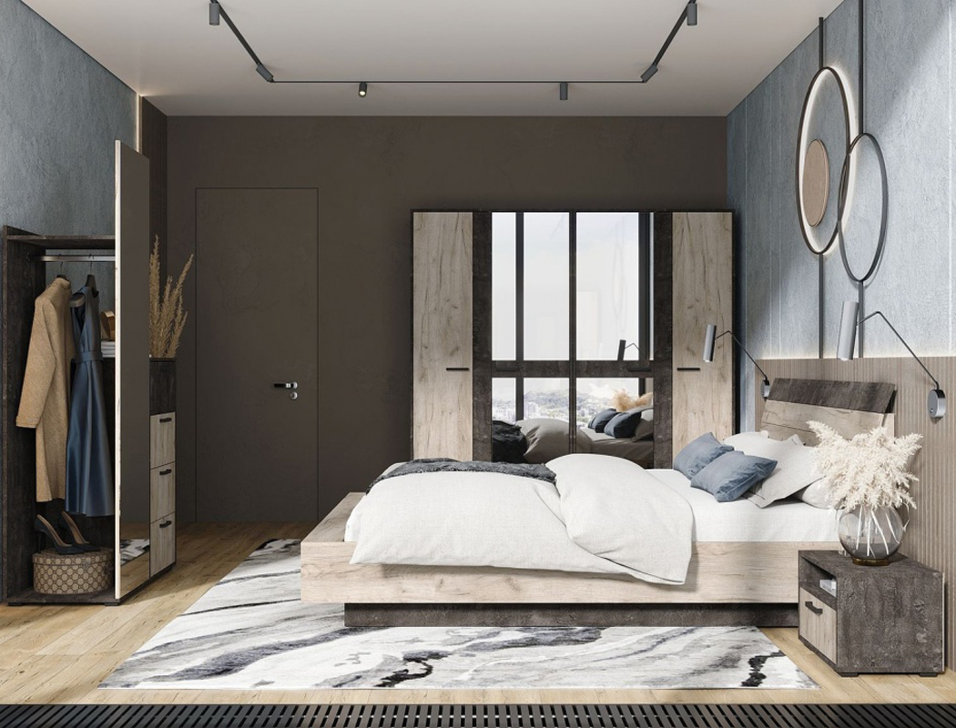 Эдинбург Комплект Кровать 1,4 + 2шт Тумбы (50)  АКЦИЯ 17100