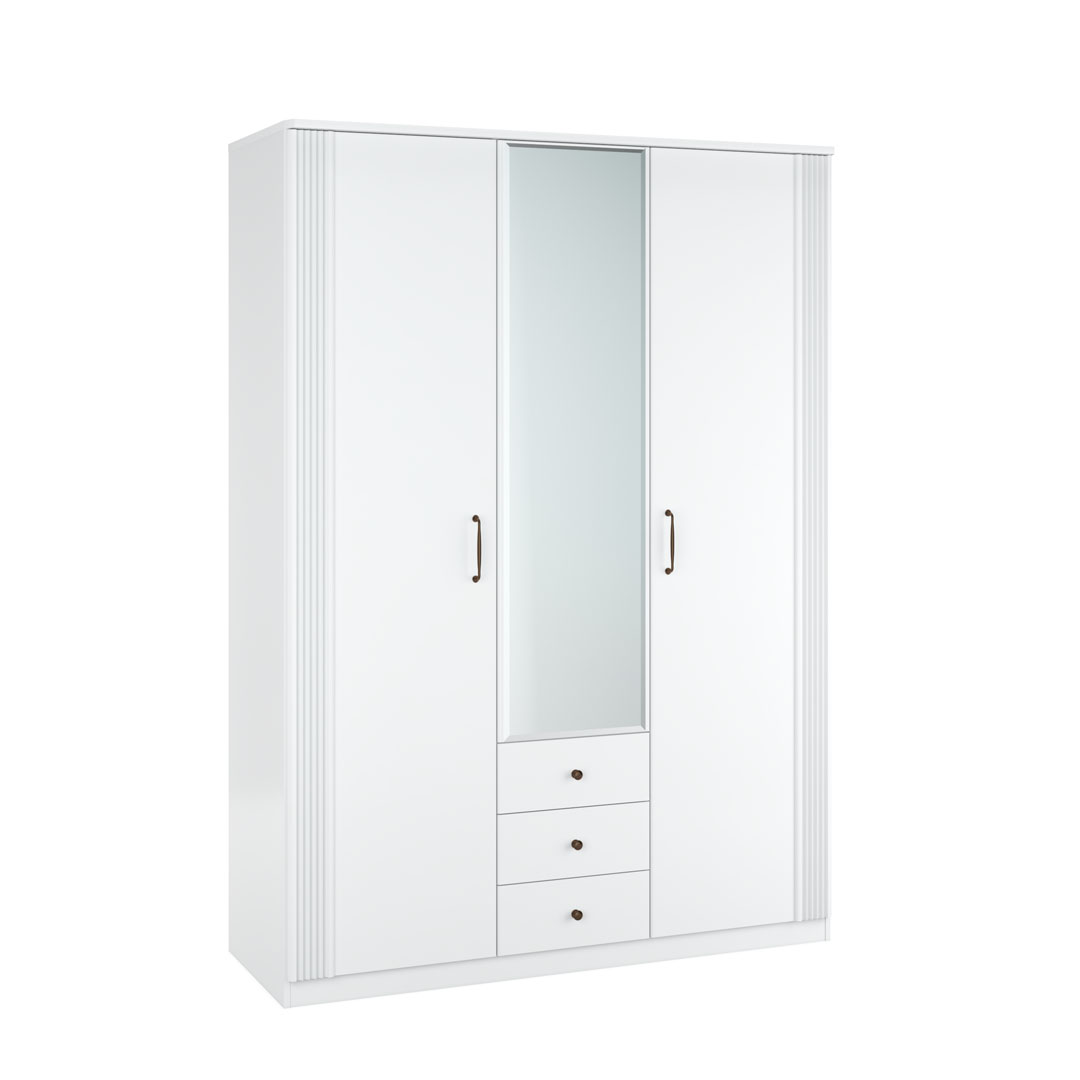 Диана белая Мод.Д11 Шкаф для одежды лам.белый (3 ящика+ 6полок+ штанга) Диана белая Мод.Д11 Шкаф для одежды лам.белый (3 ящика+ 6полок+ штанга)