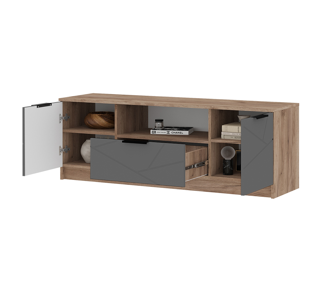 Орегон ТВ 01 Тумба под ТВ (50) асфальт супермат /дуб крафт  табачный