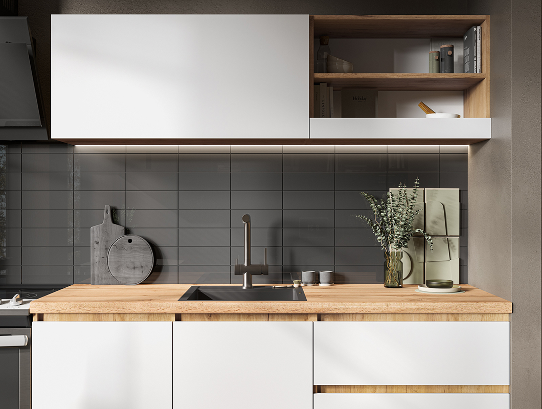 Кухня Хелен 1,7м (50) белый/дуб крафт золото