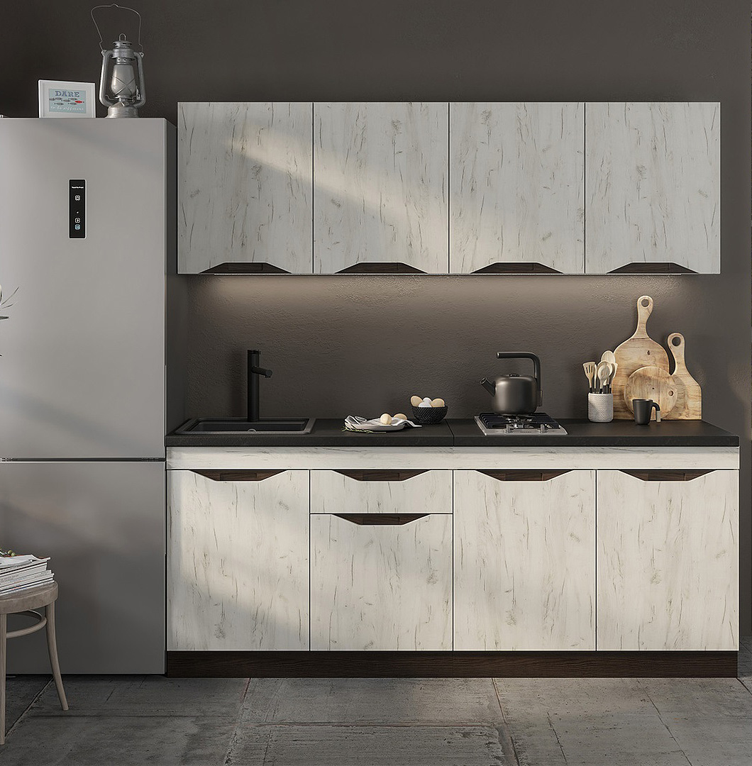 Кухня Паола 2,0м (50) дуб крафт белый/венге