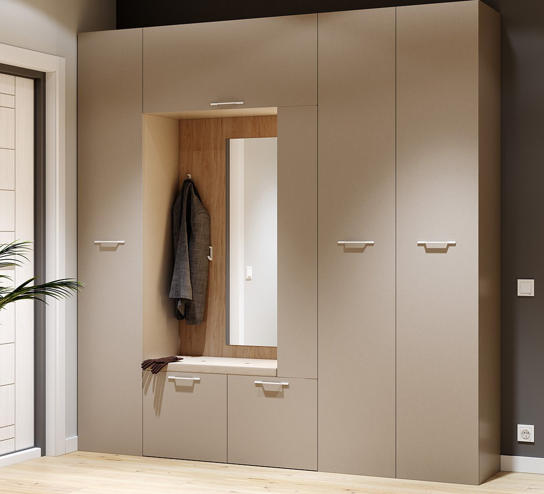 Джерси прихожая Шкаф-пенал 1 ств.( 02) капучино