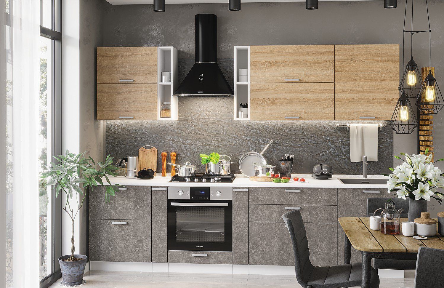 Ф294 Бетон ШВУ 550-920 (50) дуб сонома